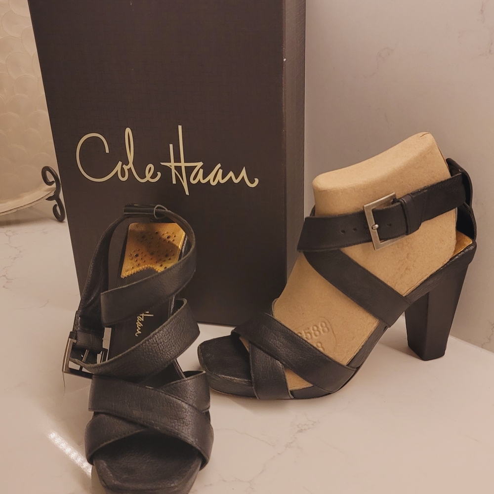 Cole Haan Women's Black Strappy Heels